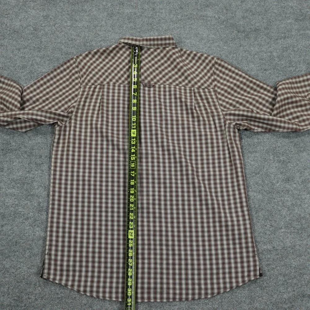The North Face Shirt Mens Large Brown Plaid Long Sleeve Hiking Outdoor Button Up